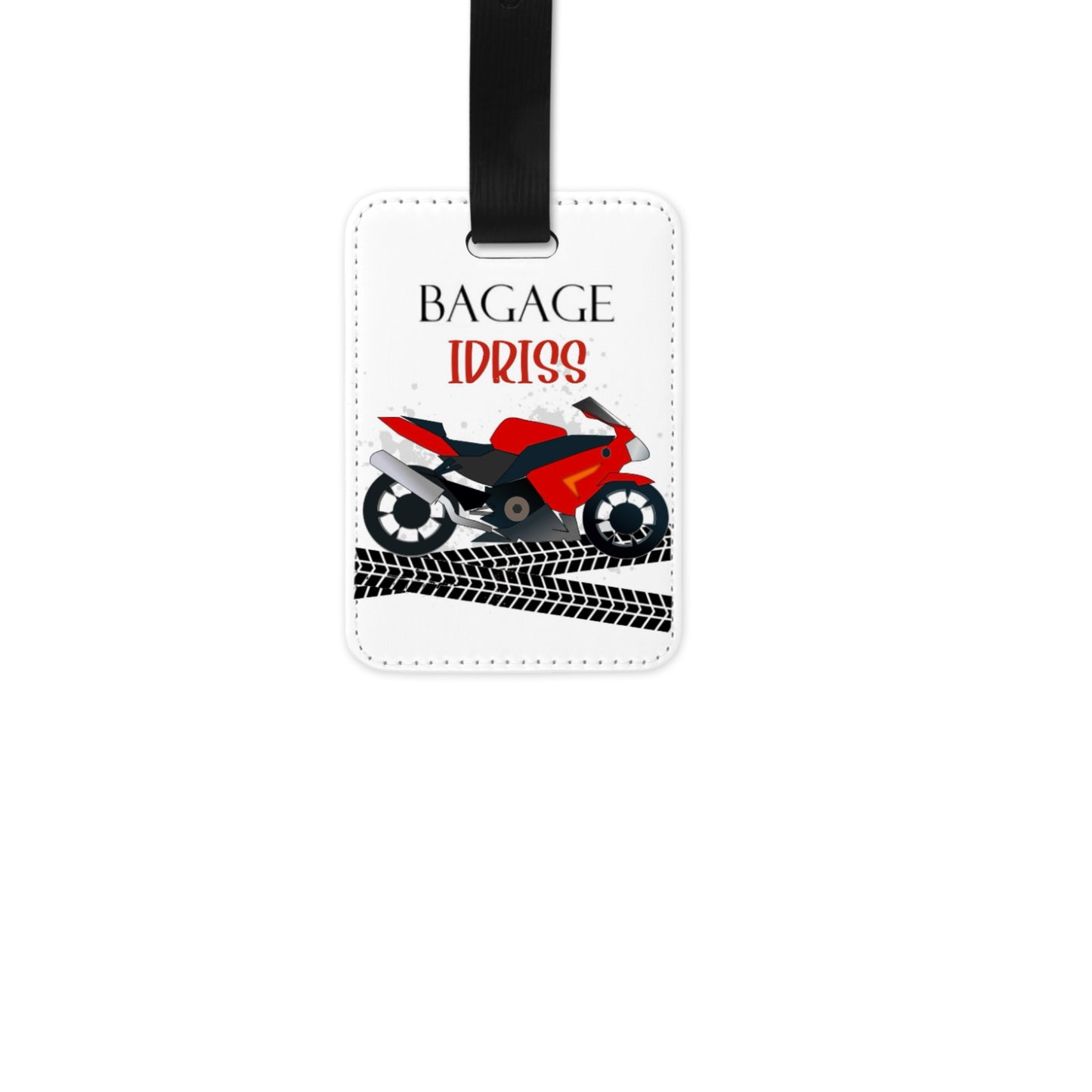 Étiquette Bagage Enfant Personnalisée "Moto"