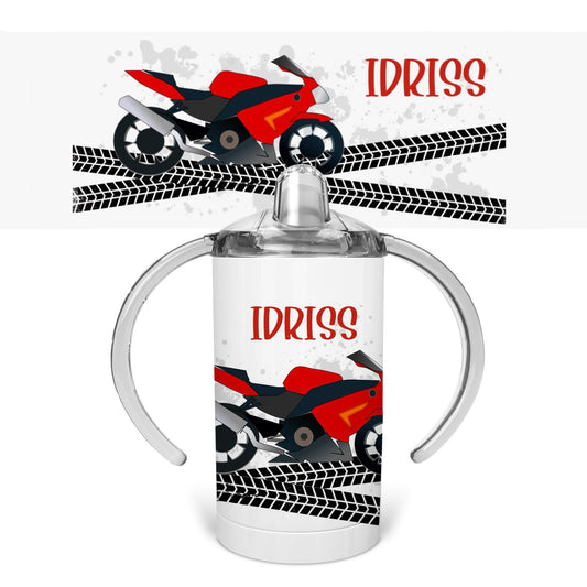 Gourde Bébé Évolutive Personnalisée "Moto"