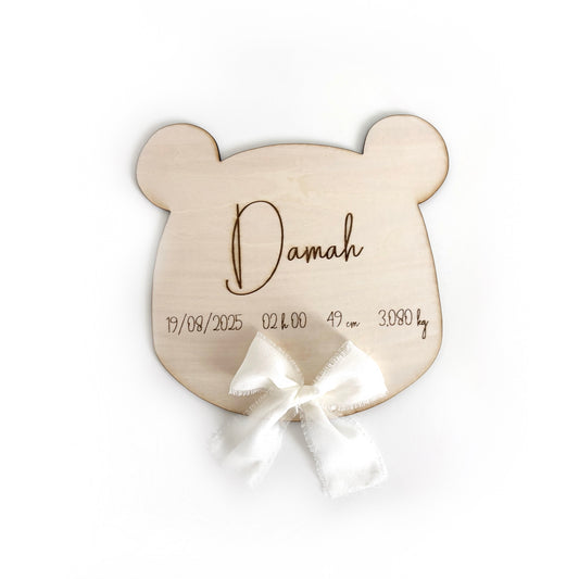 Ours naissance en bois "Gravure"