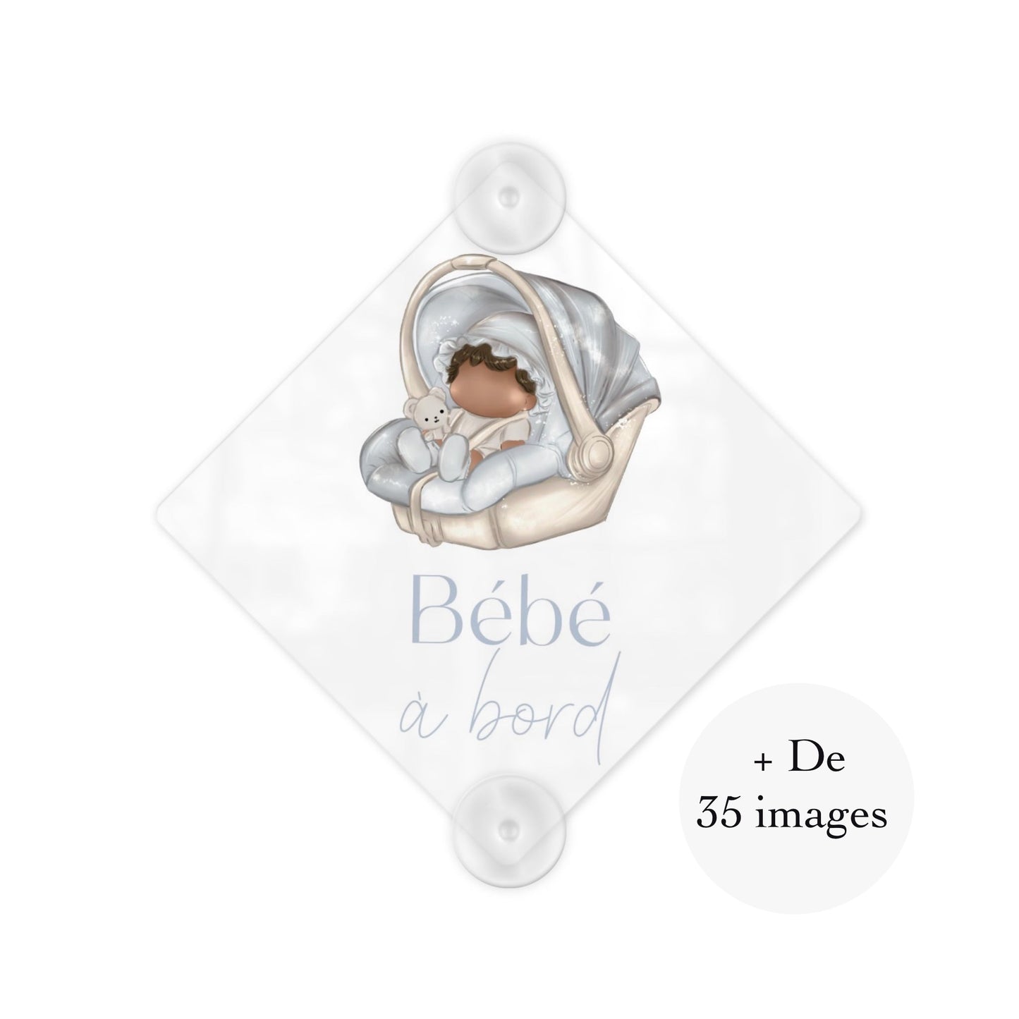 Plaque Voiture Bébé à Bord Personnalisée Aluminium "Garçon"