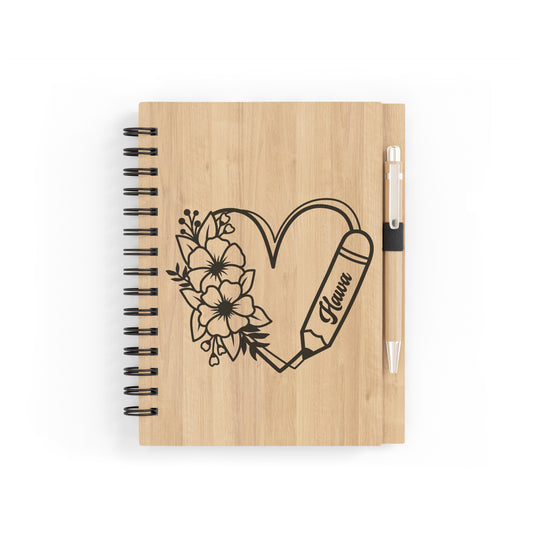 Cahier en bois "Gravure"
