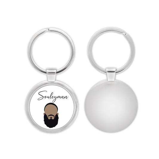 Porte clé rond "Barbu"