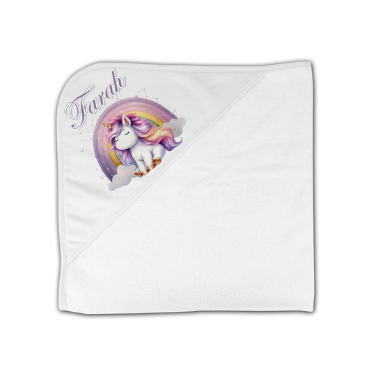 Cape de Bain Bébé Personnalisée "Licorne"