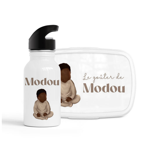 Ensemble gourde + boîte à goûter "Garçon"