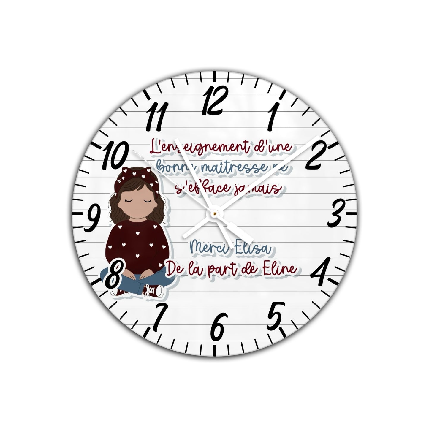 Horloge personnalisé "Enfant fin d'année"