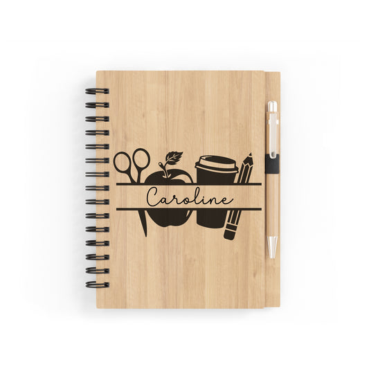 Cahier en bois "Gravure"