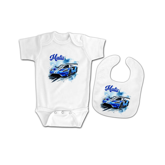 Kit Naissance Personnalisé "Voiture Bleu"