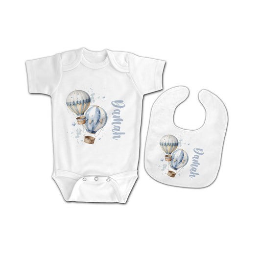 Ensemble Body + Bavoir "Montgolfière"