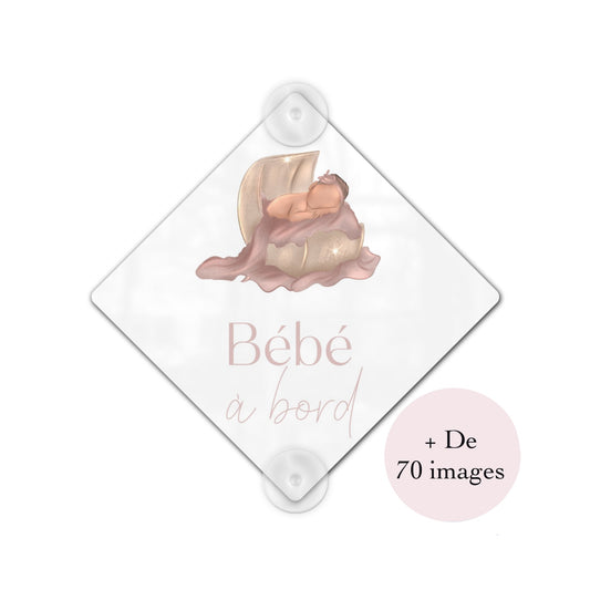 Plaque voiture bébé à bord "Fille"