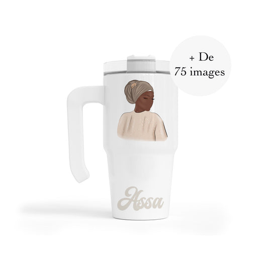 Mug thermos "Femme" avec poignée