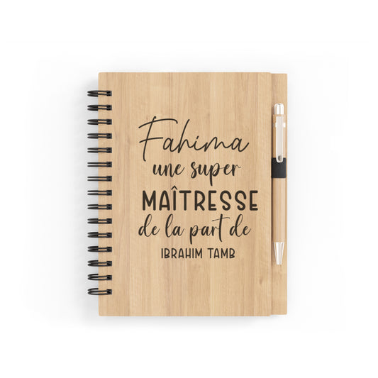Cahier en bois "Fin d’année Gravure"