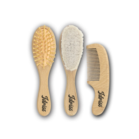 Set de 3 brosses bébé "Gravure"