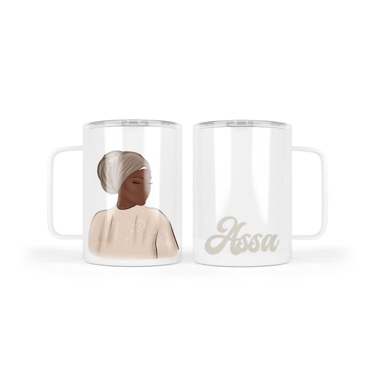 Mug thermos "Femme" avec poignée