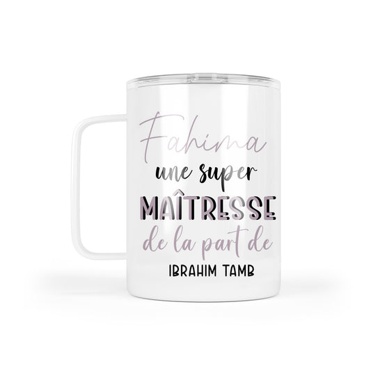 Mug thermos "Fin d'année" avec poignée